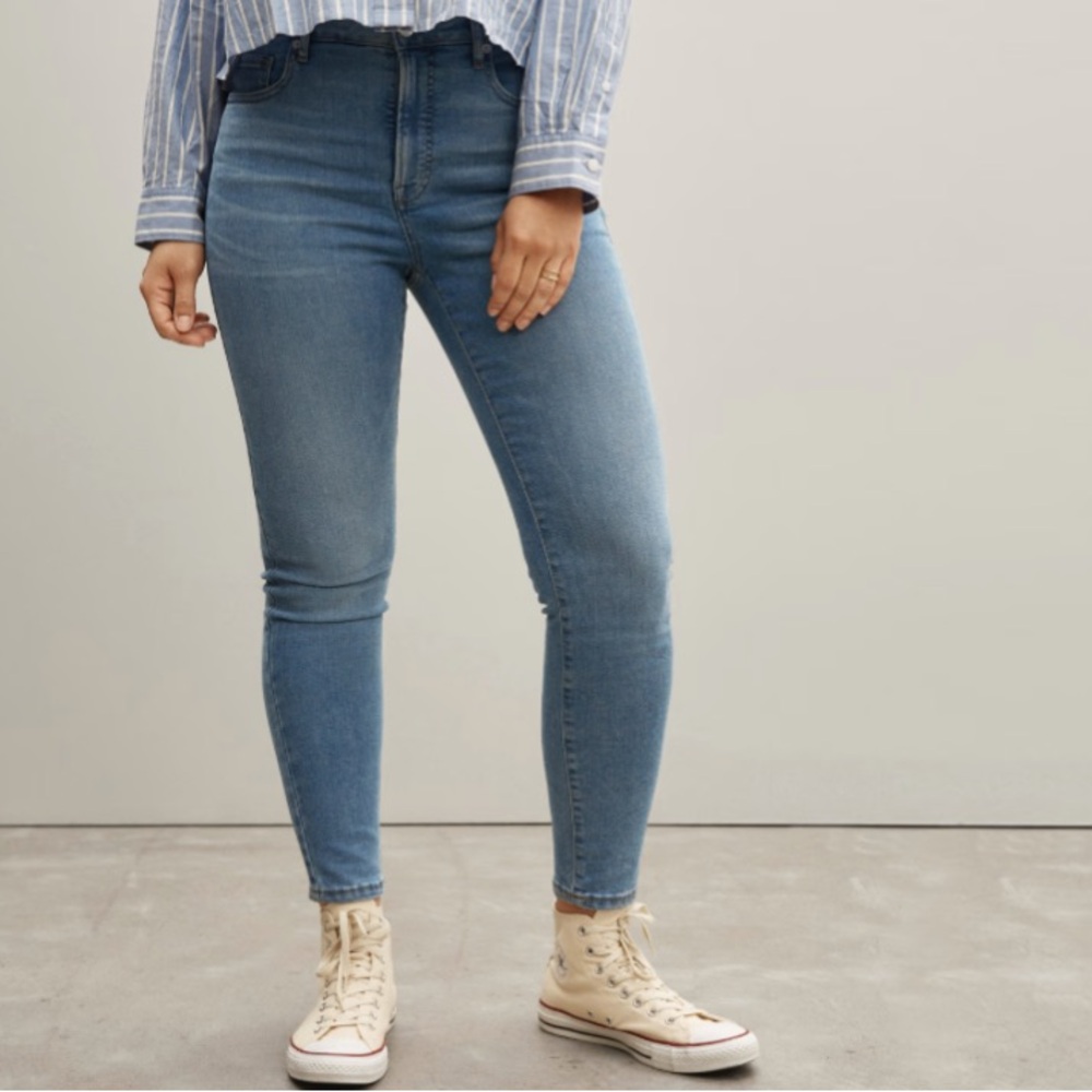 Everlane Medium Blue Curvy High Rise Skinny Size 29 Crop